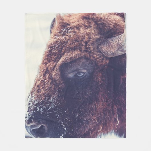BISON IM WINTER FLEECEDECKE (Vorderseite)