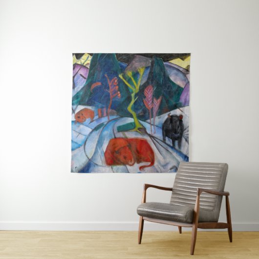 Bison im Winter | Franz Marc | Wandteppich (Beispiel)