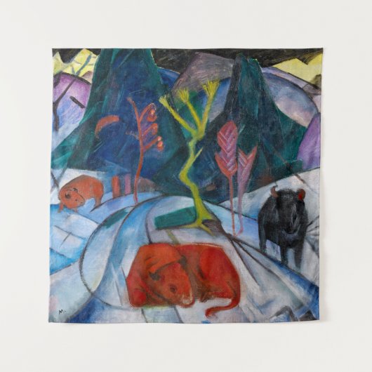 Bison im Winter | Franz Marc | Wandteppich (Vorderseite)