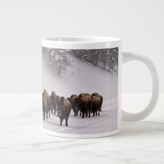 Bison im Winter Jumbo-Tasse (Rechts)