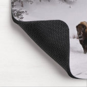 Bison im Winter Mousepad (Ecke)