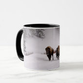 Bison im Winter Tasse (Vorderseite Links)