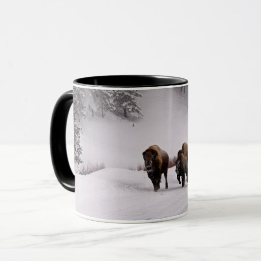 Bison im Winter Tasse (Vorderseite Links)