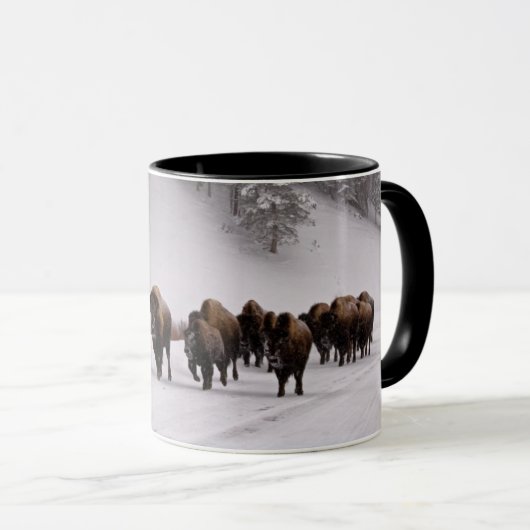 Bison im Winter Tasse (VorderseiteRechts)