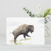 Bison im Wintersturm (Stehend Vorderseite)