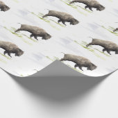 Bison im Wintersturm Geschenkpapier (Ecke)