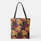 Bison in a field in high grass seamless pattern tasche (Rückseite)