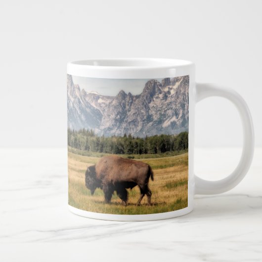 Bison in den Tetons Jumbo-Tasse (Rechts)