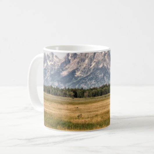 Bison in den Tetons Kaffeetasse (Vorderseite Links)