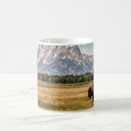 Bison in den Tetons Kaffeetasse (Mittel)