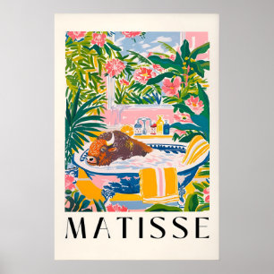 Bison in der Badewanne Kunstprint Tropisches Badez Poster
