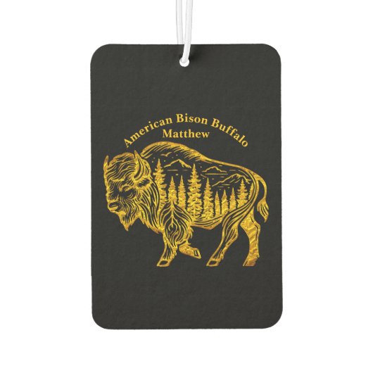 Bison in einer Walddarstellung Autolufterfrischer (Rückseite)