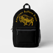 Bison in einer Walddarstellung Bedruckter Rucksack (Vorderseite)