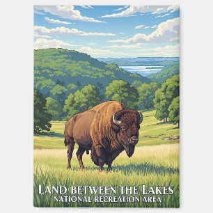 Bison in Land zwischen den Seen Kentucky Magnet