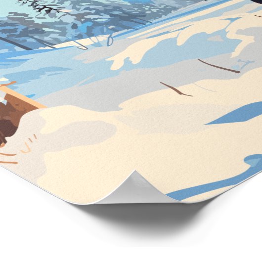 Bison in Snowy Forest - Ai Postcard Poster (Ecke)