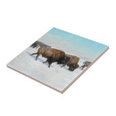 Bison in the Snow (von Rosa Bonheur) Fliese (Seite)