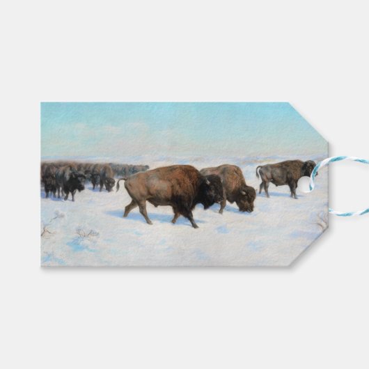 Bison in the Snow (von Rosa Bonheur) Geschenkanhänger (Vorderseite (Horizontal))