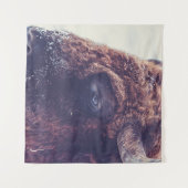 BISON IN THE WINTER WANDTEPPICH (Vorderseite (Horizontal))