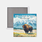 Bison in Yellowstone Nationalpark Magnet (Vorderseite/Rückseite)