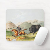 Bison-Jagdszene 1845 Mousepad (Mit Mouse)