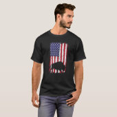 Bison Junting Hunter US American Flag Bison T-Shirt (Vorne ganz)