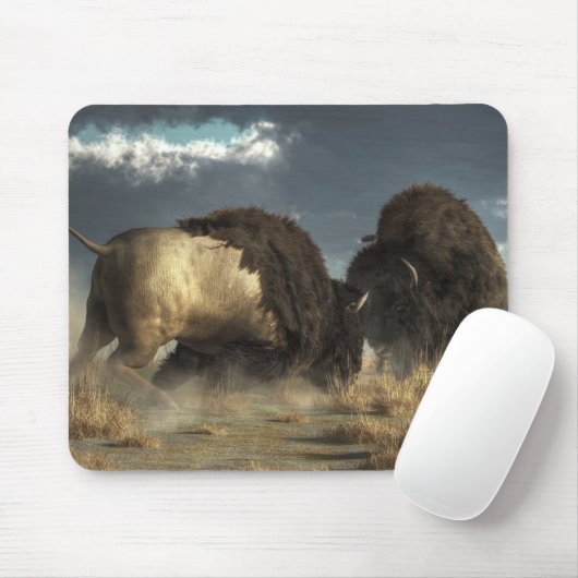 Bison-Kampf Mousepad (Mit Mouse)
