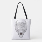 Bison-Kopf-Gekritzel 2 Tasche (Rückseite)