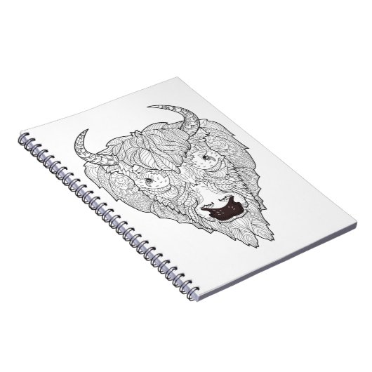 Bison-Kopf-Gekritzel Notizblock (Rechte Seite)