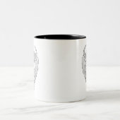 Bison-Kopf-Gekritzel Zweifarbige Tasse (Mittel)