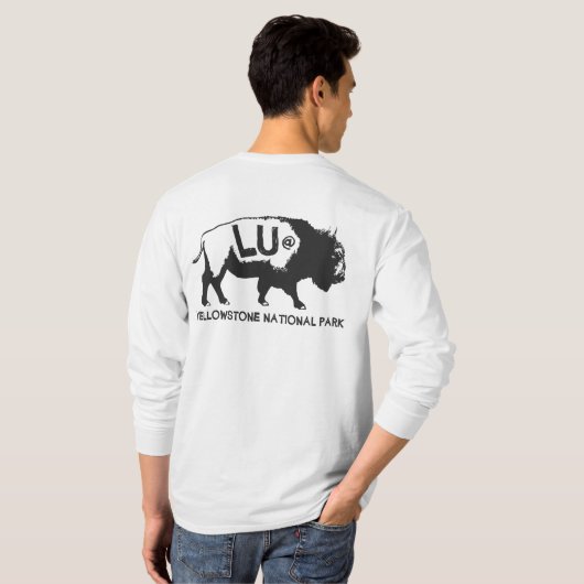 Bison-lange Hülse - Licht T-Shirt (Schwarz voll)