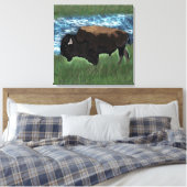 Bison Leinwanddruck (Insitu (Schlafzimmer))