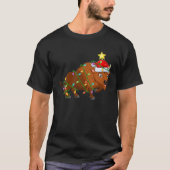Bison Lighting Xmas Tree Matching Bison Weihnachte T-Shirt (Vorderseite)