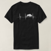Bison Lover Heartbeat EKG Pulse Buffalo Wildlife A T-Shirt (Design vorne)