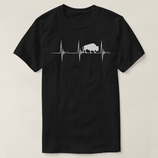 Bison Lover Heartbeat EKG Pulse Buffalo Wildlife A T-Shirt (Design vorne)