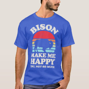 Bison macht mich glücklich Sunset Retro für Männer T-Shirt