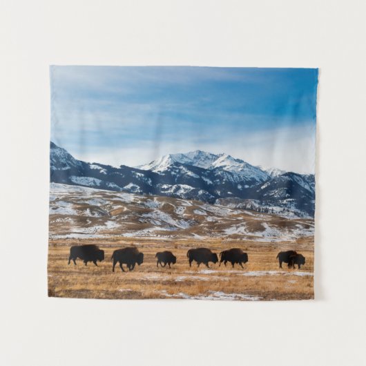 Bison-Migration Wandteppich (Vorderseite (Horizontal))