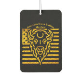 Bison mit amerikanischem Flaggenrahmen Autolufterfrischer (Vorderseite)