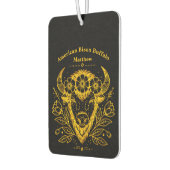 Bison mit Blumenkronen in komplizierter Gestaltung Autolufterfrischer (Links)