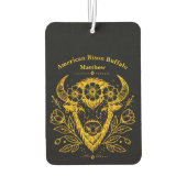 Bison mit Blumenkronen in komplizierter Gestaltung Autolufterfrischer (Rückseite)