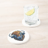 Bison mit großen Hörnern Getränkeuntersetzer (Seite)