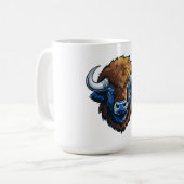 Bison mit großen Hörnern Kaffeetasse (Vorderseite Links)
