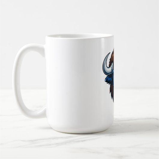 Bison mit großen Hörnern Kaffeetasse (Links)