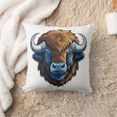 Bison mit großen Hörnern Kissen (Decke)