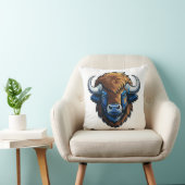 Bison mit großen Hörnern Kissen (Stuhl )