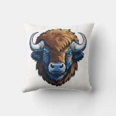 Bison mit großen Hörnern Kissen (Rückseite)