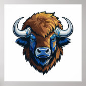 Bison mit großen Hörnern Poster (Vorne)