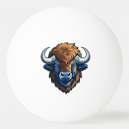 Bison mit großen Hörnern Tischtennisball (Vorderseite)