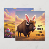 Bison mit Kaninchenohren Feiertagskarte (Vorne/Hinten)