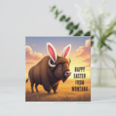 Bison mit Kaninchenohren Feiertagskarte (Stehend Vorderseite)