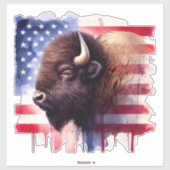 Bison mit USA-Flagge Aufkleber (Blatt)